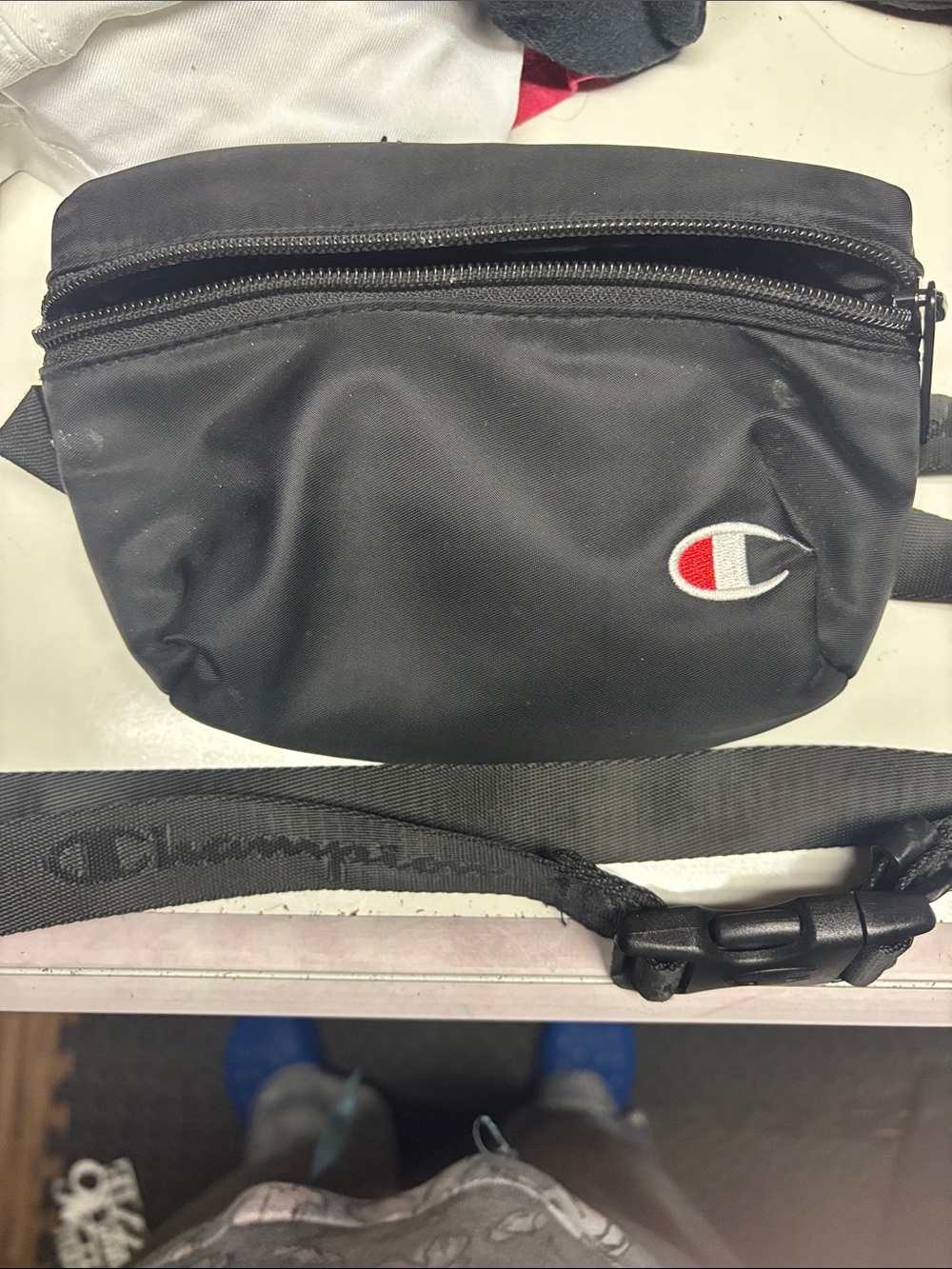 Champion Black Belt Bag with Red Accent Logo